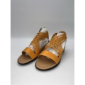 WOMEN'S SANDALS COMFORTVIEW ZIP UP ORANGE FLATS SIZE 8M